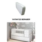 PATİKO FURNİTURE MS 290 BEYAZ BÜYÜYEBİLEN SALLANABİLEN 3 ÇEKMECELİ YATAKLI BEŞİK