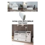 PATİKO FURNİTURE R 131 BEYAZ BÜYÜYEBİLEN BEŞİK YATAK UYKU SETİ CİBİNLİK TAM TAKIM