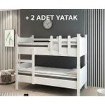 Patiko R 1005 Yataklı Ranza - Beyaz - 90 x 100 cm