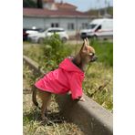 PATİLİNKA Kedi - Köpek Kıyafeti Kapşonlu Pembe Yağmurluk & Mont
