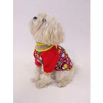 Patilinka Kırmızı İçi Şardonlu Desenli Kedi Köpek Sweatshirtü