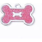 Patimio Isimli Çelik Kedi Köpek Künyesi Pembe Işıltı - .