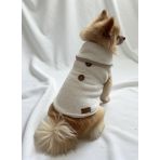 Patipatron Kışlık Peluş Köpek Yelek, Sıcak Tutan Düğmeli Yumuşak Polar Küçük Irk Köpek Kıyafeti, Bej (Beyaz, Medium)
