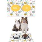 PatiPeti 50 x 35 cm Ekru Kediler Kedi Köpek Mama Altlığı Mama Paspası