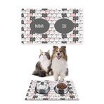 PatiPeti 50 x 35 cm Pembe Gri Kediler Kedi Köpek Mama Altlığı Mama Paspası