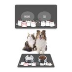 PatiPeti Kediler Gri Kalp 50x35 cm Köpek Mama ve Eğitim Paspası