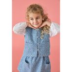 Patique Kids Mavi Payetli Denim Pamuklu Kız Çocuk Yelek