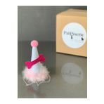 Patisserie Store Köpekler için doğum günü/ parti şapkası pembe beyaz kukuleta