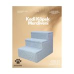 PATİSTORE Gri Kedi Köpek Basamağı - Eklem Dostu Yatak Koltuk Çıkma Merdiveni - %100 WELLSOFT KUMAŞ