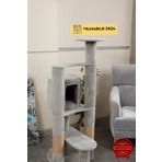 PATİSTORE Moskova Çok Katlı Wellsoft Kumaşlı Yıkanabilir Kedi Tırmalama Ve Oyun Evi - Sarsılmaz Ağır Tabanlı Sağlam MDF Kedi Kulesi