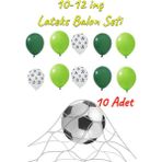 Patladı Gitti 10-12 inç Futbol Topu Açık ve Koyu Yeşil 10 Adet Balon