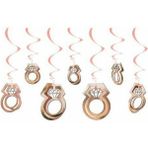 Patladı Gitti 11 Adet 3D Yüzük Tasarımlı Tavan Sarkıt Süs Rose Gold Bride To Be Temalı Parti Süsü