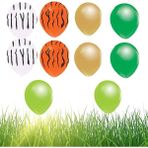 Patladı Gitti 12 Inç Safari Konsept Karışık Balon 10 Adet - Çok Renkli