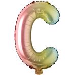 Patladı Gitti 16 inç 36 cm C Harf Gökkuşağı Folyo Balon