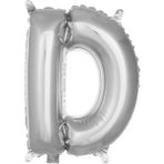 Patladı Gitti 16 inç 36 cm D Harf Gümüş Folyo Balon