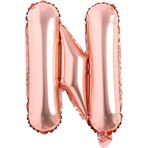 Patladı Gitti 16 inç 36 cm N Harf Rose Gold Folyo Balon