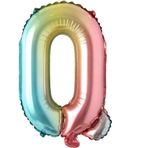 Patladı Gitti 16 inç 36 cm Q Harf Gökkuşağı Folyo Balon