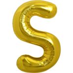 Patladı Gitti 16 inç 36 cm S Harf Gold Folyo Balon