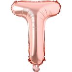 Patladı Gitti 16 inç 36 cm T Harf Rose Gold Folyo Balon