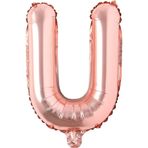 Patladı Gitti 16 inç 36 cm U Harf Rose Gold Folyo Balon