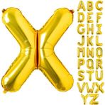 Patladı Gitti 16 inç 36 cm X Harf Gold Folyo Balon