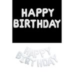 Patladı Gitti 16 inç Beyaz Happy Birthday Folyo Balon Set