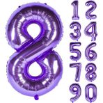 Patladı Gitti 32-34 inç 80 cm 8 Sekiz Rakam Mor Folyo Balon