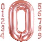 Patladı Gitti 32-34 inç 82 cm 0 Sıfır Rakam Rose Gold Folyo Balon
