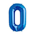Patladı Gitti 34 inç 76-82 cm 0 Rakam Mavi Folyo Balon