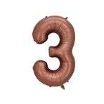 Patladı Gitti 34 inç 76-82 cm 3 Rakam Karamel Folyo Balon