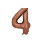 Patladı Gitti 34 inç 76-82 cm 4 Rakam Karamel Folyo Balon
