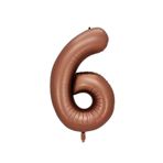 Patladı Gitti 34 inç 76-82 cm 6 Rakam Karamel Folyo Balon