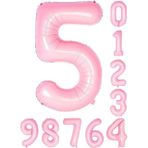 Patladı Gitti 34 inç 76 cm 5 Beş Rakam Pembe Folyo Balon
