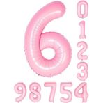 Patladı Gitti 34 inç 76 cm 6 Altı Rakam Pembe Folyo Balon
