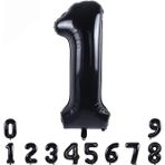 Patladı Gitti 34 inç 82 cm 1 Siyah Rakam Folyo Balon