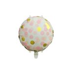 Patladı Gitti 45 cm Pembe Gold Puantiyeli Yuvarlak Folyo Balon