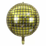 Patladı Gitti 4D Buyuk Boy Gold Disco Kure Folyo Balon 22" Inc