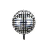 Patladı Gitti 4D Buyuk Boy Gumus Disco Kure Folyo Balon 22" Inc
