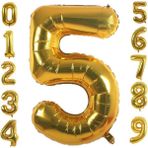 Patladı Gitti 5 Beş Rakam Gold Folyo Balon 34" Inc 76 cm