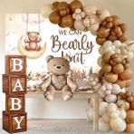 Patladı Gitti Baby Shower Lüks Parti Kutlama Seti; Baby Kutulu Balon Zincir Set - Renkli - AhşapBaby