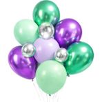 Patladı Gitti Deniz Kızı Konsepti 10'lu Balon Seti-Mor Lila Parti Seti - Mor - Lila - Mor-Lila-Yeşil