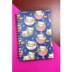 Patladı Gitti Kedi Noodle Tasarımlı Spiralli Sticker'lı Tarihsiz Konuşan Ajanda Haftalık Planlayıcı Defter