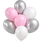 Patladı Gitti Pembe Bulut Perisi Konsepti 10'lu Balon Seti - Pembe - Gümüş - Pembe-Beyaz-Gümüş
