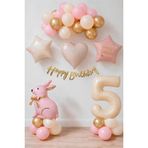 Patladı Gitti Pembe Tavşanlı 5 Yaş Doğum Günü Balon Seti