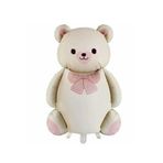 Patladı Gitti Retro Büyük Bej Ayı Folyo Balon Teddy Bear 65,5- 90 cm