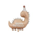Patladı Gitti Retro Dinozor Folyo Balon Happy Birthday Yazılı Kukutelalı Dinazor Doğum Günü Balonu