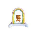 Patladı Gitti Retro Salıncakta Sallanan Ayıcık Folyo Balon Ayaklı Baby Shower Balon