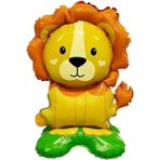 Patladı Gitti Safari Aslan Figür Ayaklı Folyo Balon 48*50 cm - Renkli