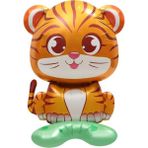 Patladı Gitti Safari Kaplan Figür Ayaklı Folyo Balon 48*50 cm - Renkli
