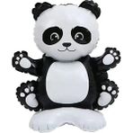 Patladı Gitti Safari Panda Figür Ayaklı Folyo Balon 48*50 cm - Renkli